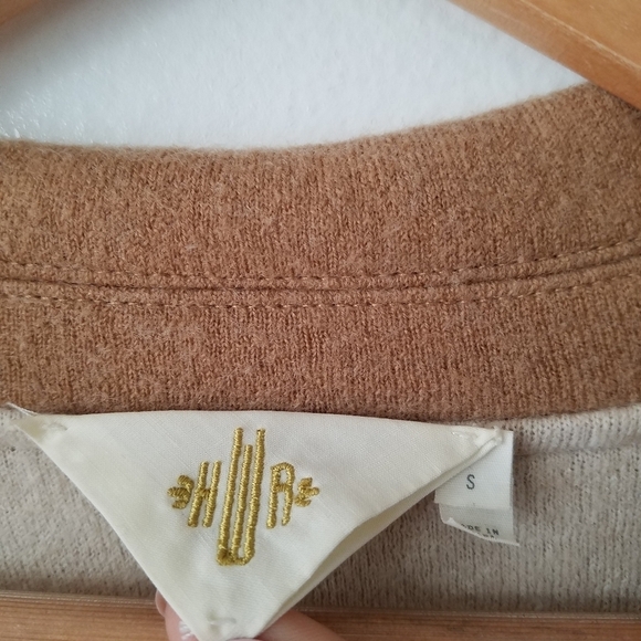 Anthropologie HWR Monogram Wool Blend Camel Double Breasted  Coat  Small - Picture 12 of 14